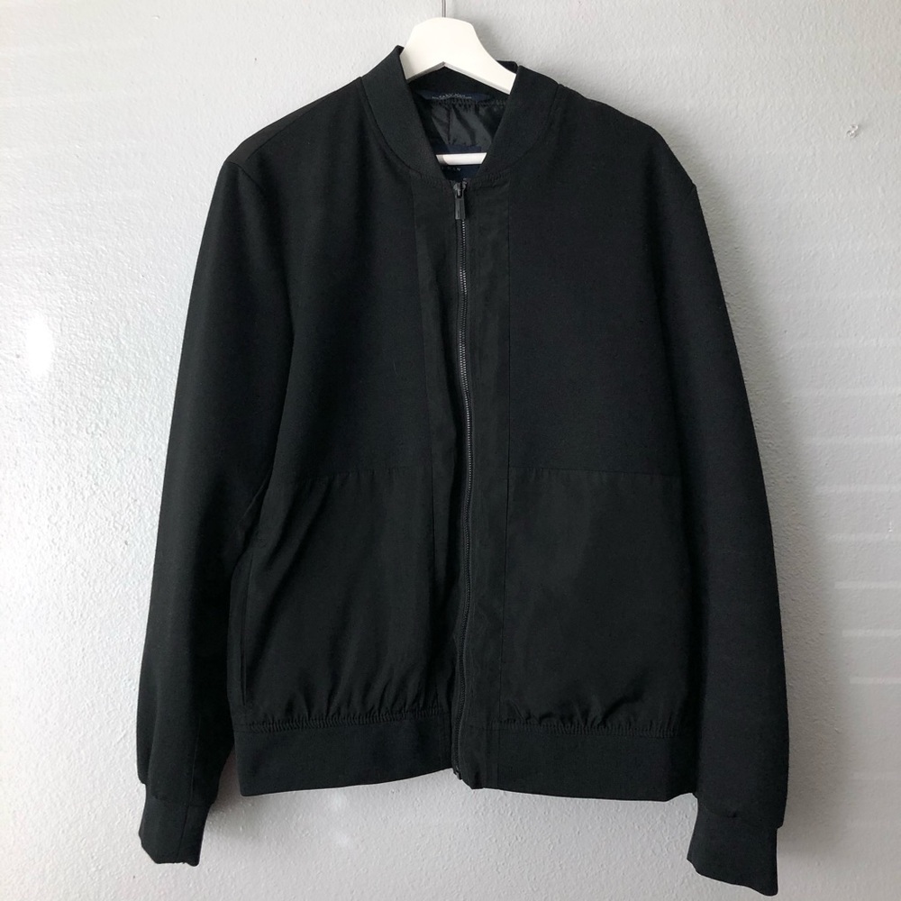 Zara Man ~ sleek black bomber ~ size US XL